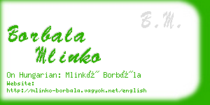 borbala mlinko business card